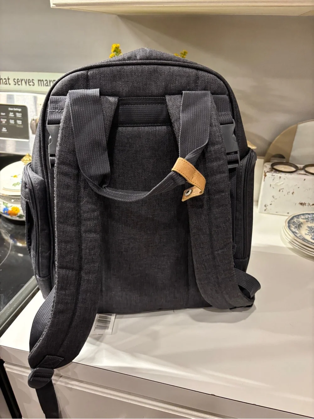 Eddie Bauer Dark Gray Backpack with Tan Accents